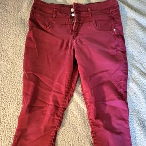 Red high waisted pants